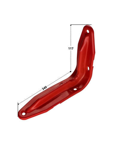 1 x Staffa per mensola 177X340 Rosso