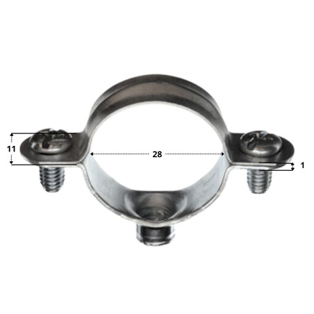 1 x Fascetta stringitubo in metallo M7X150 Diametro 28 Zincate