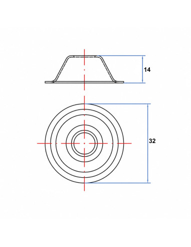 1 x Rosetta conica 14X32 Zincate