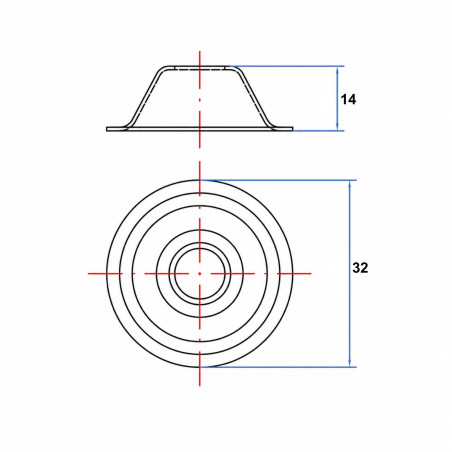 1 x Rosetta conica 14X32 Zincate