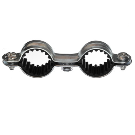 1 x Doppio collare di fissaggio insonorizzato M7X150 Diametro 22 Zincate