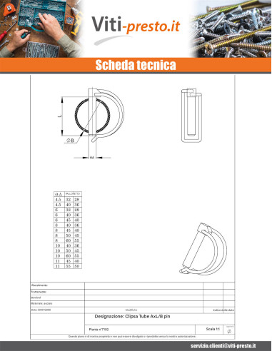 1 x Coppiglia A Scatto 6X45 Per Tubo Bicromato
