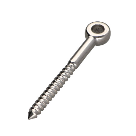 1 x Vite A Occhiello Legno 8X100 Filettata Su 65 Occhio 8.4 Acciaio Inox A4
