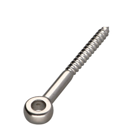 1 x Vite A Occhiello Legno 6X40 Filettata Su 30 Occhio 6.3 Acciaio Inox A4