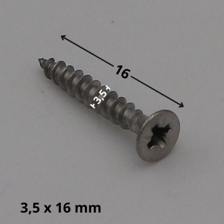 1 x Vite Per Legno E Truciolato Acciaio Inox A2 Testa Forata Pozy 3,5X16
