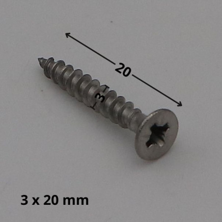 1 x Vite Per Legno E Truciolato Acciaio Inox A2 Testa Forata Pozy 3X20 microviti