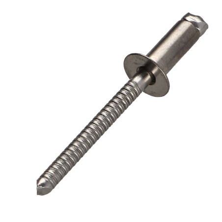 1 x Rivetto Cieco Tutto Acciaio Inox Testa Forata 4.8X16 Spessore Di Serraggio 9 con 11