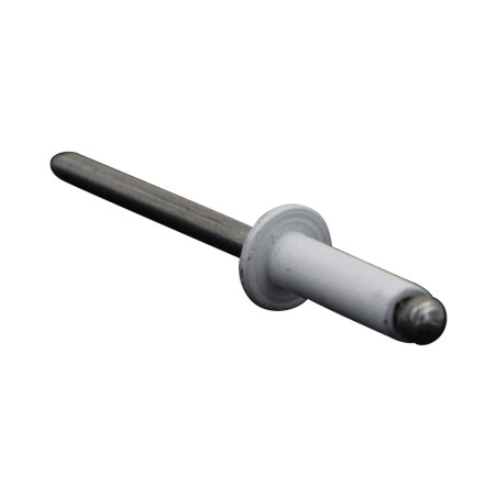 1 x Rivetto cieco, tutto in alluminio 4.8X16 Testa Piatta Ral9016 Bianco Traffico