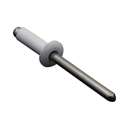 1 x Rivetto cieco, tutto in alluminio 4.8X16 Testa Piatta Ral9016 Bianco Traffico