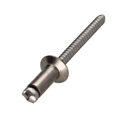 1 x Rivetto Cieco Tutto Acciaio Inox Testa Forata 4.8X12 Spessore Di Serraggio 5 con 7