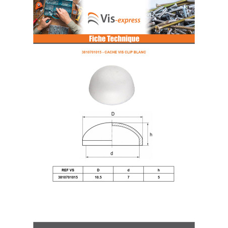 1 x Coprivite VIDEO 7X10.5 Polietilene bianco