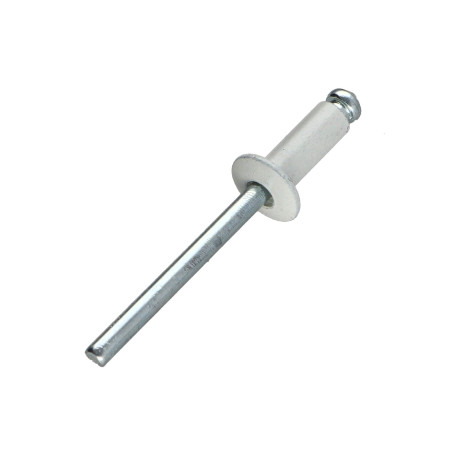1 x Rivetti a strappo Alumínio Pino de aço 4x18 Spessore Di Serraggio 12 con 14 Testa tonda standard Bianco