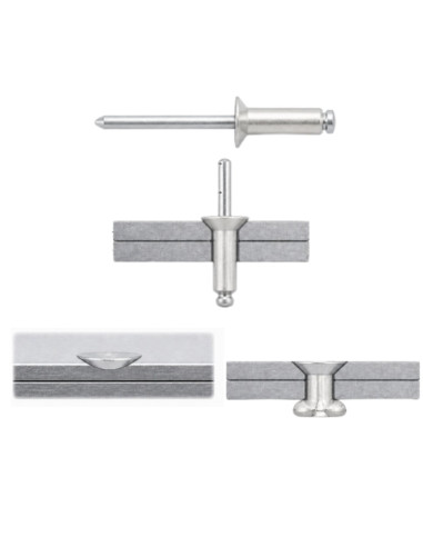 1 x Rivetti a strappo Alumínio Pino de aço...