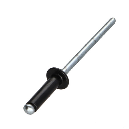 1 x Rivetti a strappo Alumínio Pino de aço 4.8X12 Spessore Di Serraggio 5 con 7 Testa tonda standard Nero