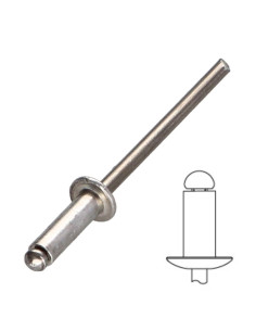 Rivetto cieco, tutto in alluminio 3,2X8 Testa tonda standard