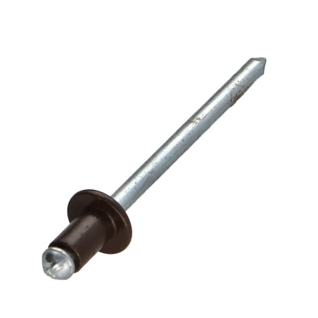 1 x Rivetti a strappo Alumínio Pino de aço 4x6 Spessore Di Serraggio 0,5 A 2 Testa tonda standard Ral8014 Marrone Seppia