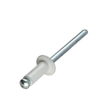 1 x Rivetti a strappo Alumínio Pino de aço 4X10 Spessore Di Serraggio 4 con 6 Testa tonda standard RAL9003 bianco di