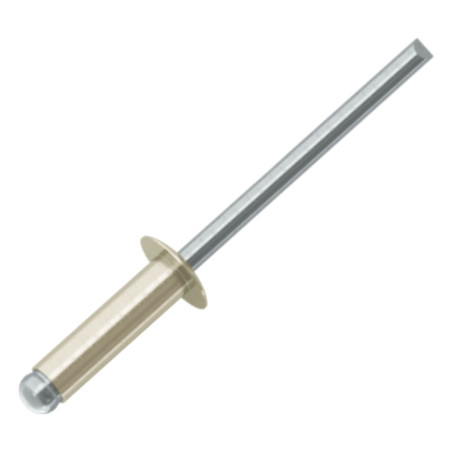 1 x Rivetti a strappo Alumínio Pino de aço 3X6 Spessore Di Serraggio 1 con 3 Testa tonda standard Bianco