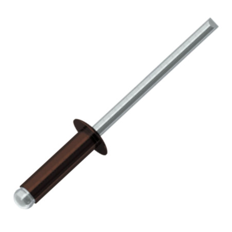 1 x Rivetti a strappo Alumínio Pino de aço 3.4X9 Testa tonda standard Ral8017 Marrone Cioccolato