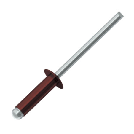 1 x Rivetti a strappo Alumínio Pino de aço 3X6 Spessore Di Serraggio 1 con 3 Testa tonda standard Ral3009 Rosso Ossido