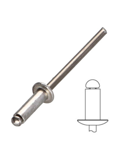 1 x Rivetto cieco, tutto in alluminio 4x6...