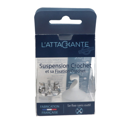 1 x Gancio decorativo Alluminio Bianco con fissaggio per cartongesso L'ATTACHANTE