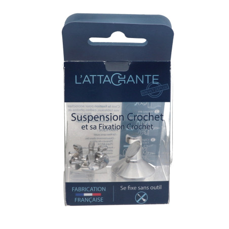 1 x Gancio decorativo Alluminio con fissaggio per cartongesso L'ATTACHANTE