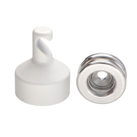 1 x Gancio decorativo Alluminio Bianco con fissaggio multimateriale L'ATTACHANTE