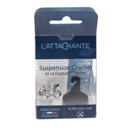 1 x Gancio decorativo Alluminio Nero con fissaggio per cartongesso L'ATTACHANTE