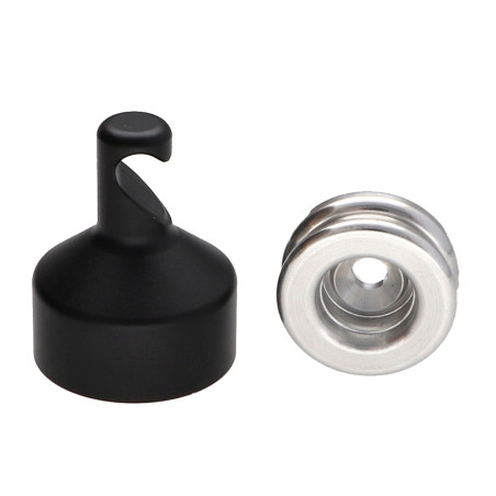 1 x Gancio decorativo Alluminio Nero con fissaggio multimateriale L'ATTACHANTE