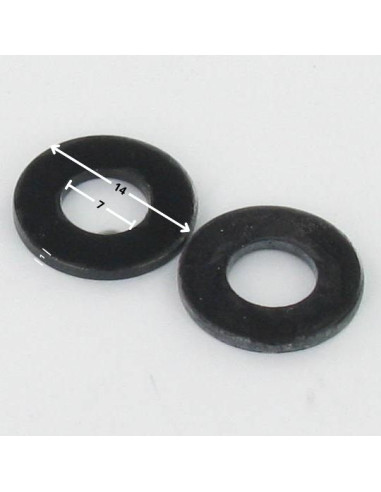 1 x Rondella Piatta 7X14X1 Acciaio Zincato Nero