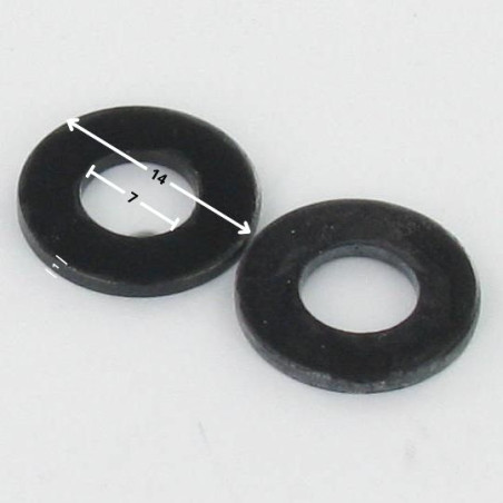 1 x Rondella Piatta 7X14X1 Acciaio Zincato Nero