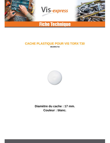 1 x Copritesta per Vite T30 Diametro Della...