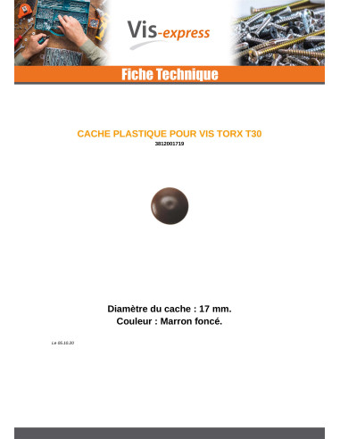 1 x Copritesta per Vite T30 Diametro Della...