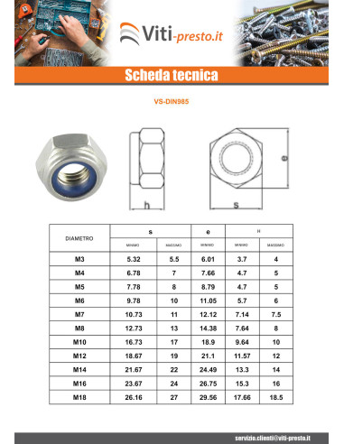 1 x Dado autobloccante M20 Passo Fino Passo 150...