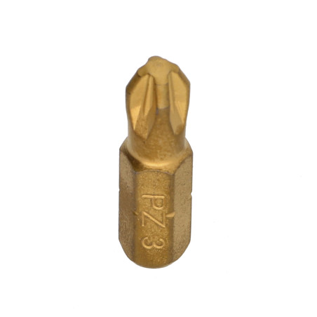 1 x Punta Qualità industriale 1/4" C6.3 Titanio Pozi N°3 Lunghezza 25