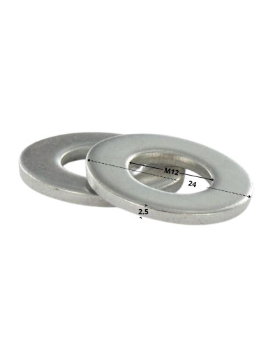 1 x Rondella Piatta M12X24X2.5 Serie Z Zincate
