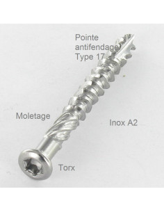 Vite Per Decking TEKOR Testa Forata Dentellato T25 5X40... 2