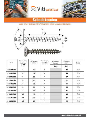 1 x Spax T-STAR DI PIÙ Testa Forata T20 Acciaio...