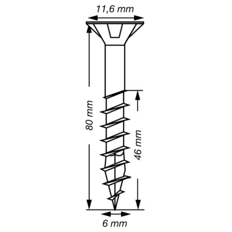 1 x Spax T-STAR DI PIÙ Testa Forata T30 Acciaio Inox A2 6X80 Filettata Su 46