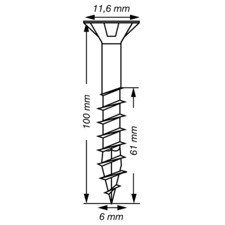 1 x Spax T-STAR DI PIÙ Testa Forata T30 Acciaio Inox A2 6X100 Filettata Su 61