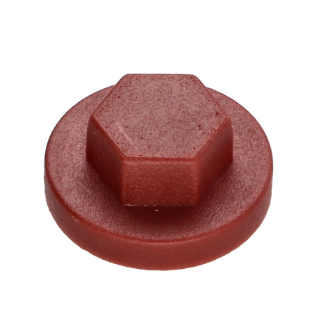 1 x Cappuccio Testa Esagonale Polietilene Ral8012 Marrone Rossiccio per viti autofilettanti o lamiera di diametro 6.3