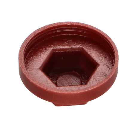 1 x Cappuccio Testa Esagonale Polietilene Ral8012 Marrone Rossiccio per viti autofilettanti o lamiera di diametro 6.3