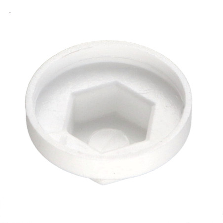 1 x Cappuccio Testa Esagonale Polietilene Ral9010 Bianco Puro per viti autofilettanti o lamiera di diametro 6.3