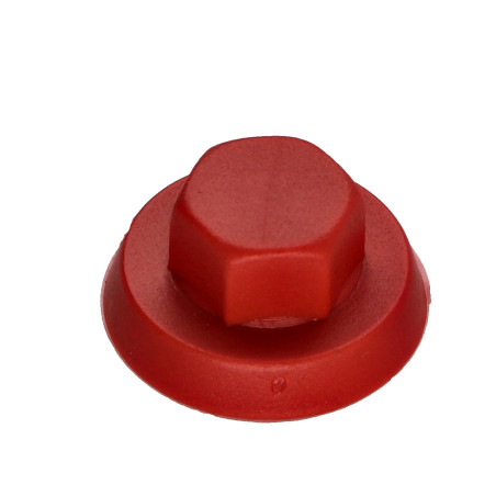1 x Cappuccio Testa Esagonale Polietilene RAL3003 per viti autofilettanti o lamiera di diametro 4,8-5,5