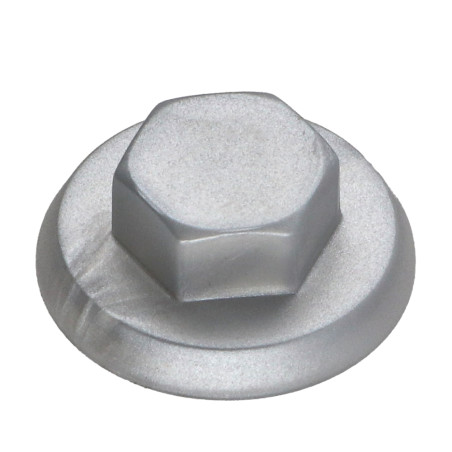 1 x Cappuccio Testa Esagonale Polietilene Ral9006 Alluminio Brillante per viti autofilettanti o lamiera di diametro 6.3