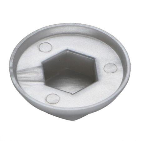 1 x Cappuccio Testa Esagonale Polietilene Ral9006 Alluminio Brillante per viti autofilettanti o lamiera di diametro 6.3