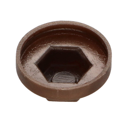 1 x Cappuccio Testa Esagonale Polietilene Ral8014 Marrone Seppia per viti autofilettanti o lamiera di diametro 6.3