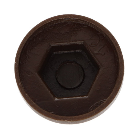 1 x Cappuccio Testa Esagonale Polietilene Ral8014 Marrone Seppia per viti autofilettanti o lamiera di diametro 6.3