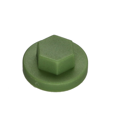 1 x Cappuccio Testa Esagonale Polietilene Ral6011 Verde Reseda per viti autofilettanti o lamiera di diametro 6.3